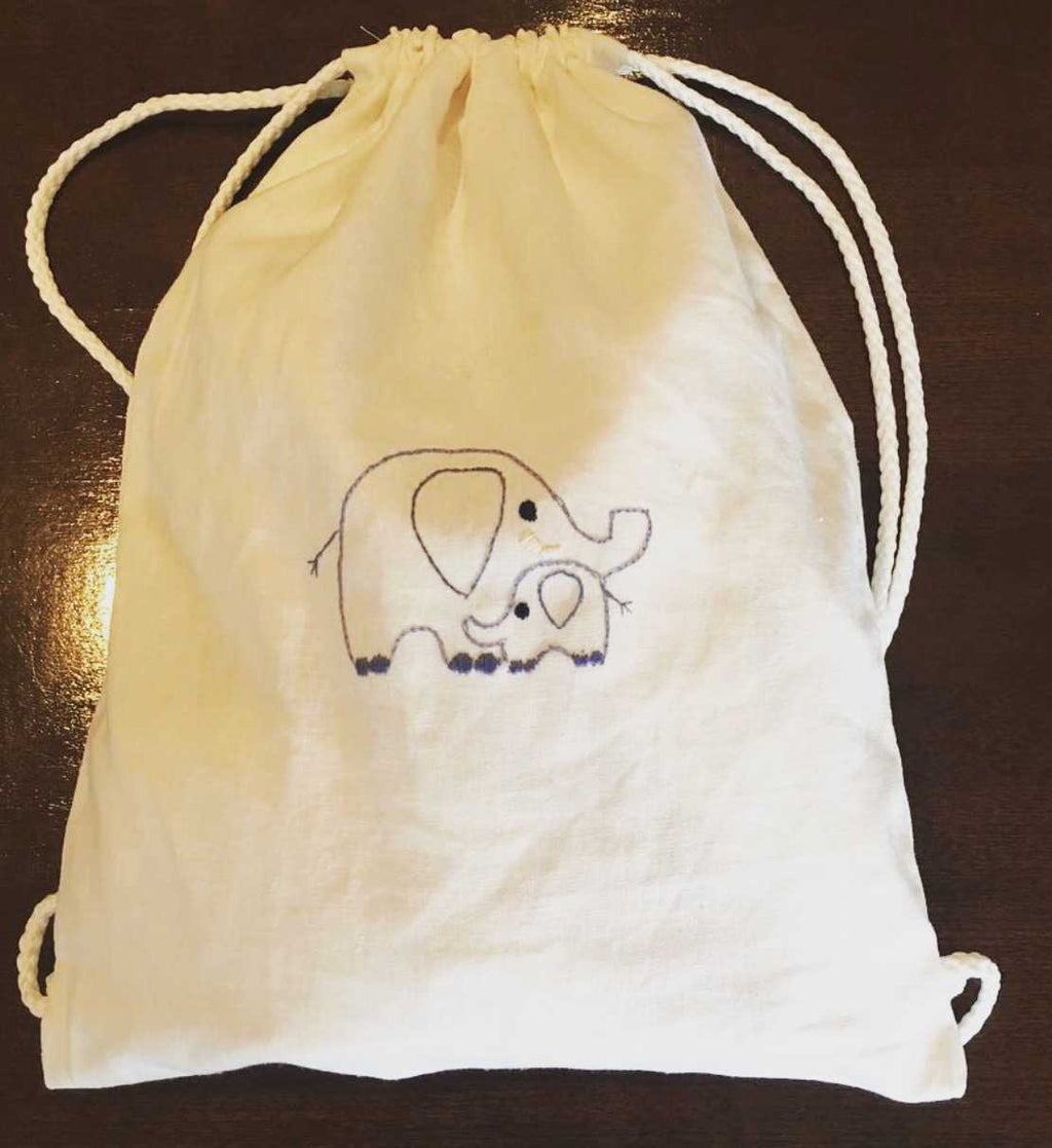 Drawstring Backpack Kids - interlock cotton